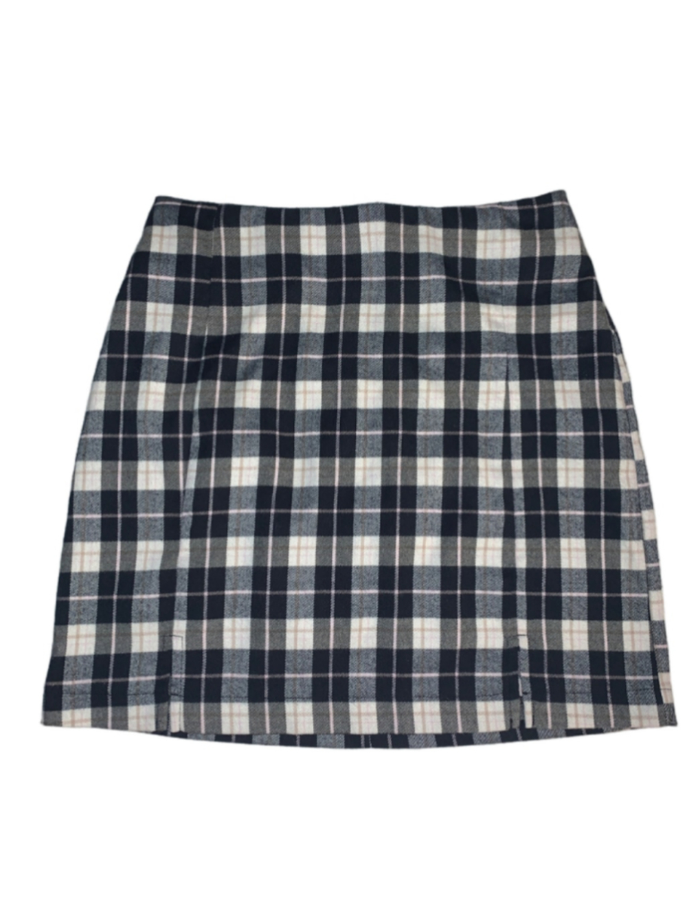 Women's Eyeshadow Plaid Mini Skirt Black White pink Size 7
